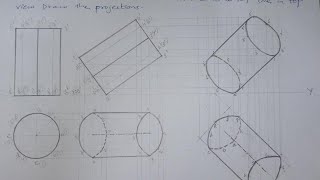 Engineering Graphics Projection of Solids Cylinder Resting on HP Module 2 [upl. by Beau]