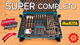 Mega Completo Kit De Acessórios Makita 65 peças Bits Philips Broca Soquete chave bomder trena asm [upl. by Sandie857]