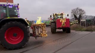 4 Lichterfahrt der Landwirte mit bunt geschmückten Traktoren durch Rinteln [upl. by Etteiram]