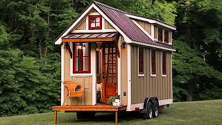 Adorable quotThe Ynezquot is a 150 sqft Rustic Style Tiny House on Wheels [upl. by Ecirpac]