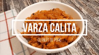 Varza Calita cu Piept de Porc  Reteta de Varza Calita la Tigaie cu Carne de Porc [upl. by Adnoryt736]