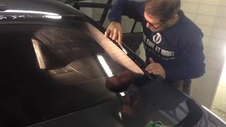 window tinting Heat shrinking a car rear window tint Nice Tint Mobile Window Tinting [upl. by Stoecker840]