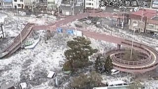 Surveillance camera footage of the 2011 tsunami in Japan [upl. by Nirol]