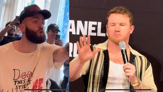 CANELO TELLS CALEB PLANT quotTAKE IT EASY I GOT HIM FOR YOU” AS EDGAR BERLANGA CALLS PLANT quotPSSY BOYquot [upl. by Adnolehs403]