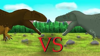 Tarbosaurus vs Mapusaurus  Dinosaur Fight Animation 2D  Pivot Animator [upl. by Aitrop]