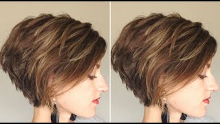 Pixie bob haircut step by step  Layered bob cut  Textured bob haircut [upl. by Ahsiei]