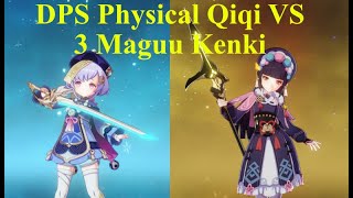 PHYSICAL DPS Qiqi amp Yun Jin VS 3 Maguu Kenki Spiral Abyss 2324 [upl. by Siradal347]