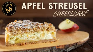 Vollkorn Apfel Streusel Cheesecake Rezept  gebacken mit Vollkornmehl [upl. by Eunice]