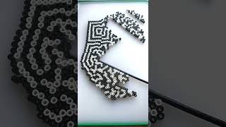 🤯Black amp White Pattern made of beads 🤩 oddlysatisfying reverse backward funny hamabeads [upl. by Schweiker93]