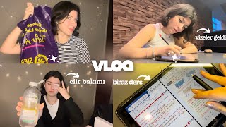 ÜNİ VLOG🌟Tek başıma bir güngratis alışverişvizeler geldi ders çalışmalıyımcilt bakımımeczacılık [upl. by Eidnim]