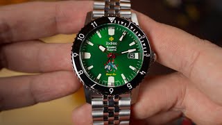 Just a Minute Zodiac Super Sea Wolf Rowing Blazers Harrys Bar LE Review  Windup Watch Shop [upl. by Adrian]