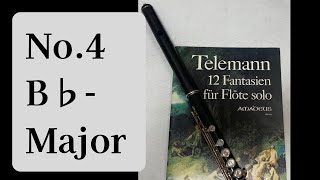 Telemann  12 Fantasias for Flute No4 in B♭ major [upl. by Enehpets]