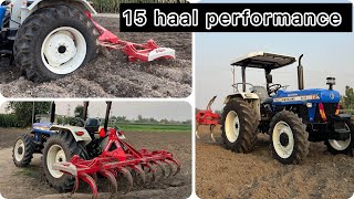 New Holland 3630 SE 4x4 Performance on 15 cultivator  ਨਵਾਂ 3630🎉 ਪਹਿਲੇ ਦਿਨ ਹੀ ਜੋੜ ਲਿਆ 15 ਹੱਲਾ ਤੇ🔥 [upl. by Emse]