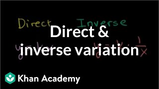 Direct and inverse variation  Rational expressions  Algebra II  Khan Academy [upl. by Poirer]