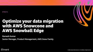 AWS reInvent 2020 Optimize your data migration with AWS Snowcone and AWS Snowball Edge [upl. by Eyt]