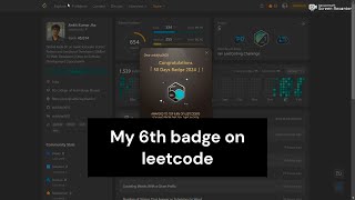 My 6th badge on leetcode  50 Days Badge 2024 210DayCodeChallenge [upl. by Sperling]