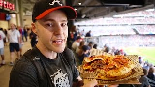 Eating the BIGGESTCRAZIEST concession item EVER at SunTrust Park [upl. by Itirahc]