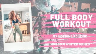 Full body workout Okoboji winter games my morning routine [upl. by Ahsiekram775]