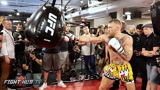 FULL amp UNCUT  CONOR MCGREGORS MEDIA WORKOUT FOR FLOYD MAYWEATHER JR [upl. by Nikral]