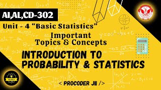 AL  302  Introduction to Probability and Statistics  unit 4 important topic  rgpv procoderjii [upl. by Myke]