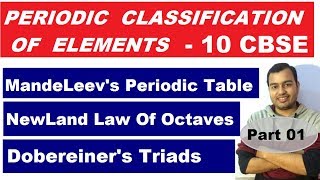 Periodic Classification Of Elements  10 CBSE CHEMISTRY  Mandeleevs Periodic Table  Early Ideas [upl. by Anahpos]