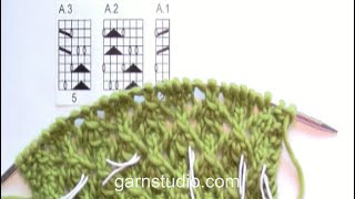 How to knit A1 A2 and A3 in DROPS 15042 [upl. by Akamaozu696]