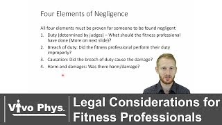 Legal Considerations for Fitness Professionals [upl. by Neeroc874]