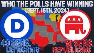 2024 Senate Elections Prediction Map based on Current Polls Average  Sept 16 2024 [upl. by Gilliette246]