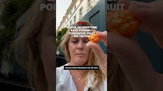 Alicia Silverstone eats possibly poisonous fruit on TikTok [upl. by Glinys556]