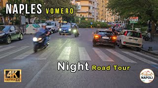 Road Tour Naples Italy Vomero at Night 4K UHD napoli2023 bikeride [upl. by Jamill]