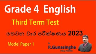 Grade 4 English  Third Term Test 2023 Model Paper 1 [upl. by Noivad]