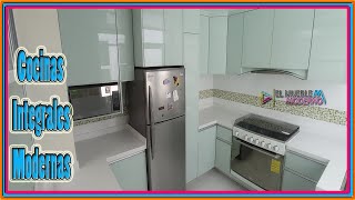 Que material usar para una cocina integral ALTO BRILLO PANEL CRISTAL ElMuebleModerno [upl. by Aelam757]