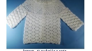 Jersey  chambrita o saco bebe a crochet 1ª parte [upl. by Akkire]