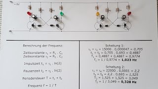 Astabiler Multivibrator  Aufbau Schaltplan Schaltzeit amp Frequenz [upl. by Seve624]