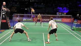 Tan Boon HeongKoo Kien Keat vs Carsten MogensenMathias Boe Yonex Denmark Open Nice Angle [upl. by Eadith301]