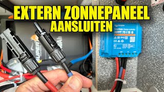 EXTERN ZONNEPANEEL AANSLUITEN DOE JE ZO  Campingtrend [upl. by Caren]