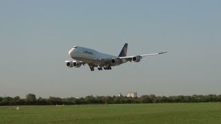 First Lufthansa Boeing 7478 DABYA touch and go in hamburg fuhlsbuettel [upl. by Wichern]