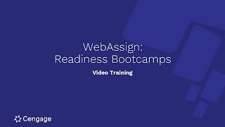 WebAssign Readiness Bootcamps [upl. by Wester]