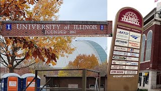 Peoria Charter University of Illinois at UrbanaChampaign bus stops ISR Armory Illinois Terminal [upl. by Nedla]