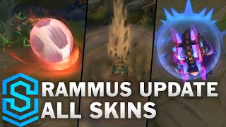 Rammus Update  All Skins  Rammus Rework and VFX Update  League Of Legends [upl. by Randi]