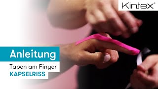 Tapen am Finger Kapselriss  Kintex® Anleitung zum Kinesiologie Tapen [upl. by Ahseyn]