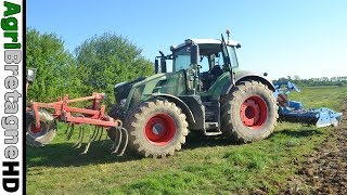 Fendt 828 équipé lourdement aux préparations des semis [upl. by Liatrice]