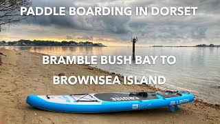 Paddle boarding Dorset Bramble Bush Bay to Brownsea Island [upl. by Kcuhc]