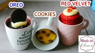 3 MUG CAKE OREO COOKIES RED VELVET FACILE [upl. by Llevert]