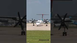 Luxair dash 8 takeoff 26624 [upl. by Aneekal941]