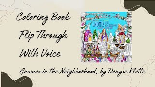 Gnomes in the Neighborhood by Denyse Klette a Dazzling Coloring Book Flip Through [upl. by Rdnaskela]