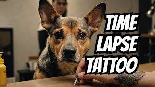 The Art of Tattoo Wiping  Dog portrait  Realism Time Lapse [upl. by Lincoln]