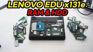 Lenovo EDU x131e RAM Hard Drive Replacement Disassembly [upl. by Flori]