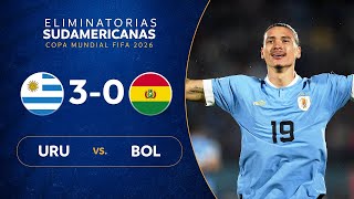 URUGUAY vs BOLIVIA 30  RESUMEN  ELIMINATORIAS SUDAMERICANAS  FECHA 6 [upl. by Hall]