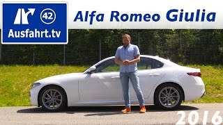 2016 Alfa Romeo Giulia Super  Fahrbericht der Probefahrt Test Review Ausfahrttv [upl. by Anile40]